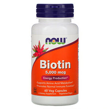Load image into Gallery viewer, NOW: Biotin 5,000 mcg Veg Capsules
