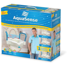 Load image into Gallery viewer, AquaSense: 3-in-1 Raised Toilet Seat With Arms