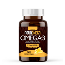 Load image into Gallery viewer, AquaOmega Omega-3 Wild Caught Fish Oils Softgels