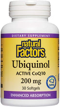 Load image into Gallery viewer, Natural Factors: Ubiquinol Active CoQ10 200 mg