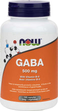 Load image into Gallery viewer, NOW: GABA 500 mg Veg Capsules