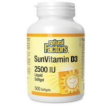 Load image into Gallery viewer, Natural Factors: SunVitamin D3 2500 IU
