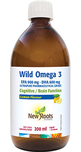 New Roots: Wild Omega 3 EPA 900 mg · DHA 600 mg