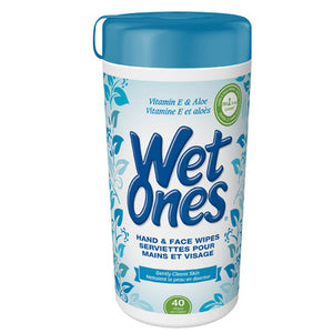 Wet Ones: Antibacterial Hand & Face Wipes - 40 Count