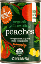 Load image into Gallery viewer, Natural Value; Organic Yellow Cling Chunky Peaches
