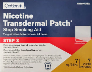 Option+ Nicotine Transdermal Patch - 7 Clear Patches