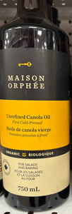 Maison Orphee: Organic Unrefined Canola Oil