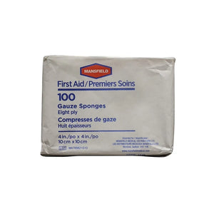 Mansfield: First Aid Non-Sterile Gauze Pads 8 Ply 100 Pack