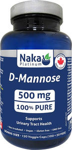 Naka: D-Mannose 500 mg 120 Capsules