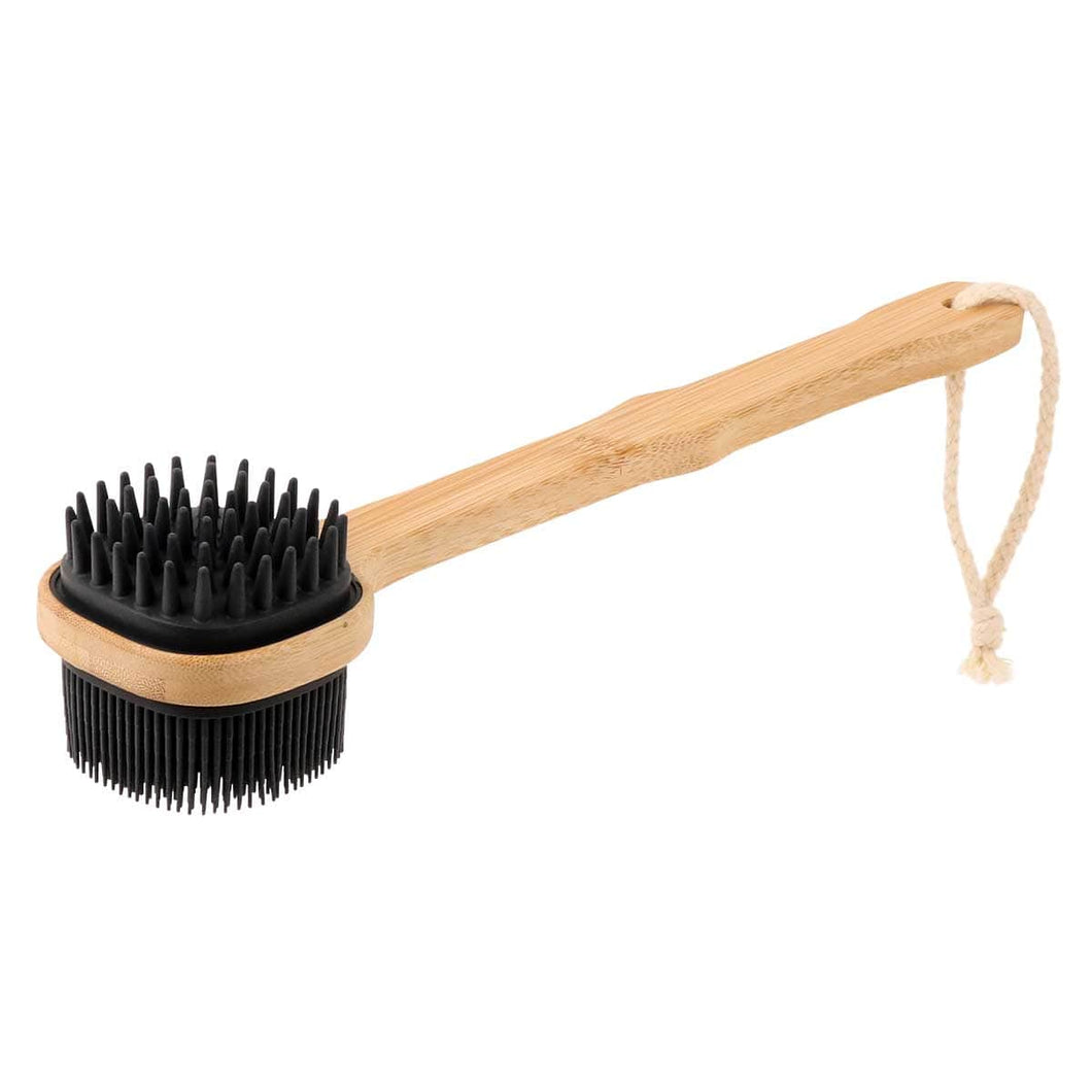 Relaxus: Dual-Sided Small Black Silicone Bath Brush