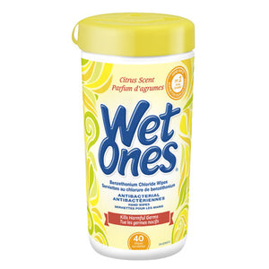 Wet Ones: Antibacterial Hand & Face Wipes - 40 Count