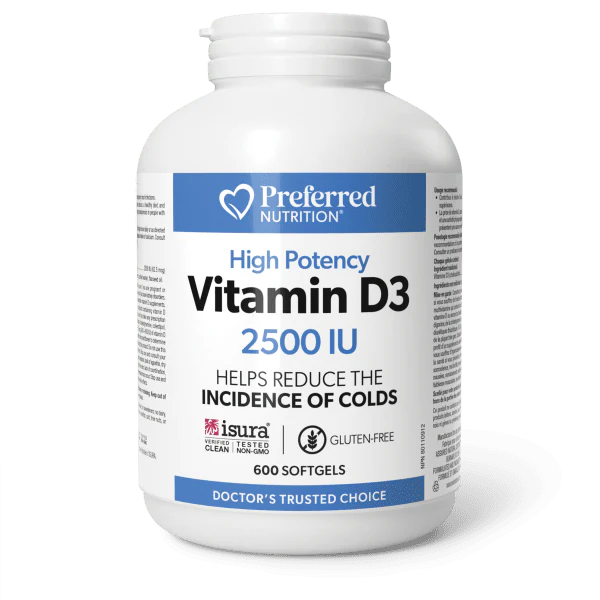 Preferred Nutrition: Vitamin D3 2500 IU Softgels