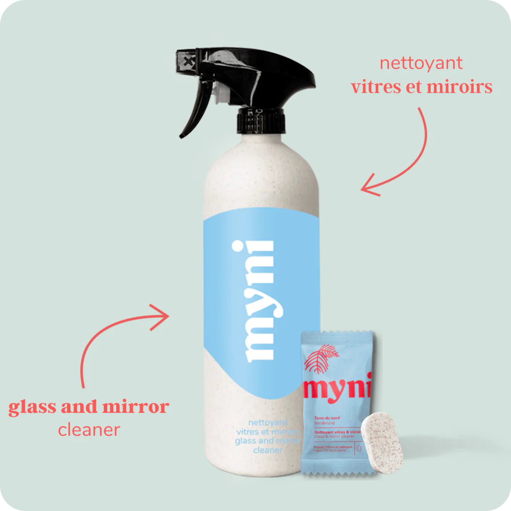 MYNI: Glass & Mirror Cleaner Starter Kit w/ Bottle