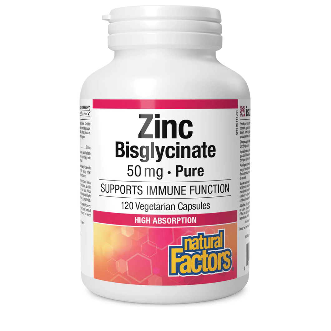 Natural Factors: Zinc Bisglycinate 50mg