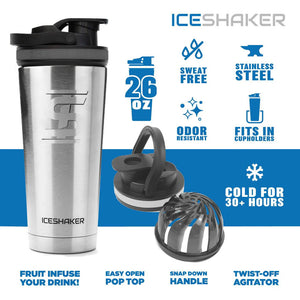 Ice Shaker: 26oz Shaker Bottle