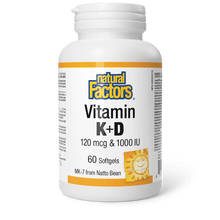 Load image into Gallery viewer, Natural Factors: Vitamin K + D 120 mcg / 1000 IU · MK-7 from Natto Bean
