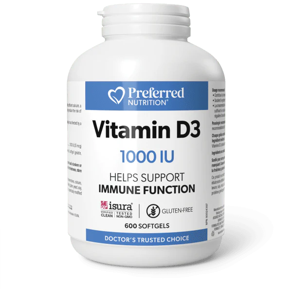 Preferred Nutrition: Vitamin D3 1000 IU Softgels