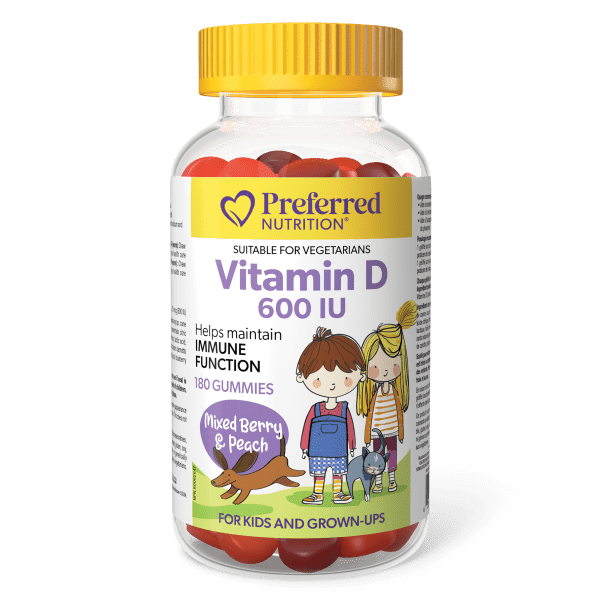 Preferred Nutrition: Vitamin D 600 IU Gummies for Kids