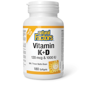 Natural Factors: Vitamin K + D 120 mcg / 1000 IU · MK-7 from Natto Bean