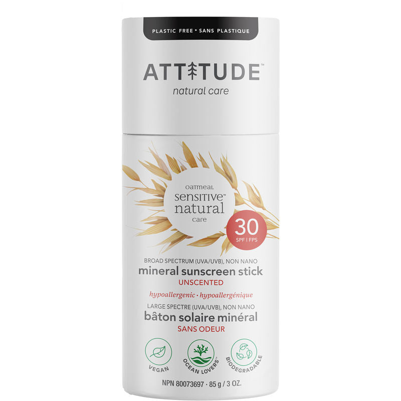 Attitude: Sensitive Skin Mineral Sunscreen Stick SPF30