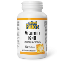 Load image into Gallery viewer, Natural Factors: Vitamin K + D 120 mcg / 1000 IU · MK-7 from Natto Bean
