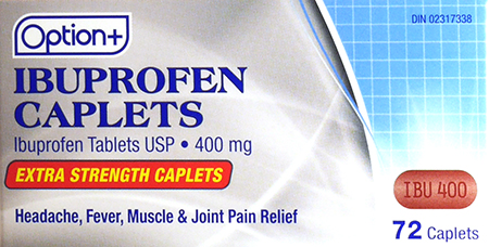 Option+:  Ibuprofen Caplets 400 mg