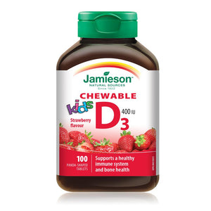 Jamieson: Vitamin D 400 IU Kids Chewable Strawberry
