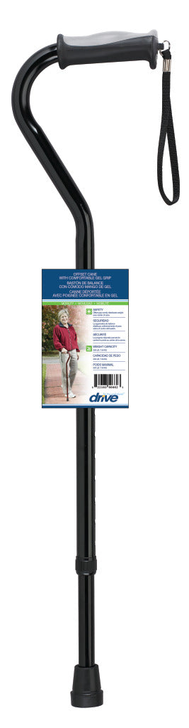 Drive Medical: Aluminum Cane with Offset Gel Grip Handle