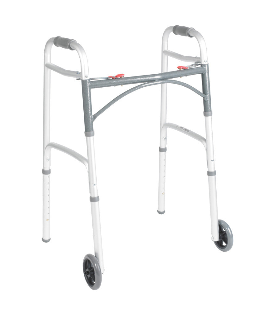 Drive Medical: Deluxe Folding Walker, Two Button with 5