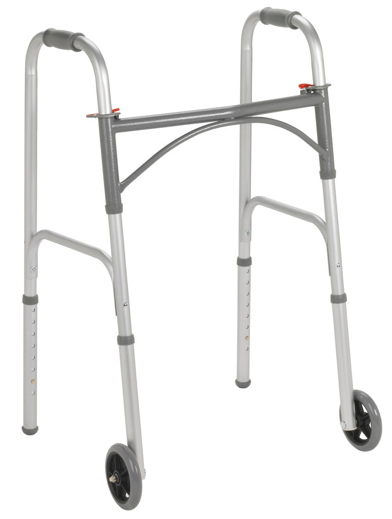 Drive Medical: Folding Walker, Two Button with 5