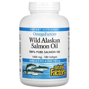Natural Factors: Omega Factor Wild Alaskan Salmon Oil 1000mg
