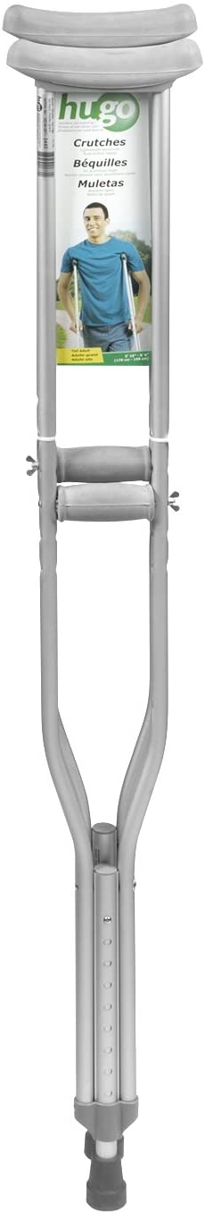 AMG: Hugo Aluminum Ergonomic Crutch with Push-Button Adjustment, Tall