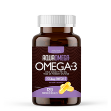 Load image into Gallery viewer, AquaOmega Omega-3 Wild Caught Fish Oils Softgels
