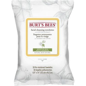 Burt's Bees: Facial Cleansing Towelettes with Cotton Extract, Sensitive Skin