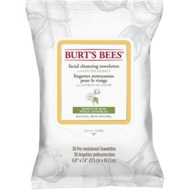 Burt's Bees: Facial Cleansing Towelettes with Cotton Extract, Sensitive Skin