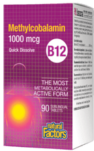 Load image into Gallery viewer, Natural Factors: Vitamin B12 Methylcobalamin 1000 mcg
