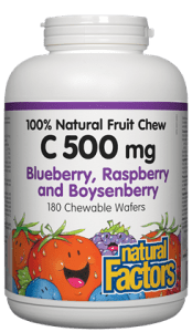 Natural Factors: Vitamin C 500 mg 180 Chewable Wafers