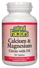 Load image into Gallery viewer, Natural Factors: Calcium &amp; Magnesium Citrate with D3 Plus Potassium, Zinc &amp; Manganese
