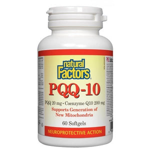 Natural Factors: PQQ-10 PQQ 20 mg · Coenzyme Q10 200 mg