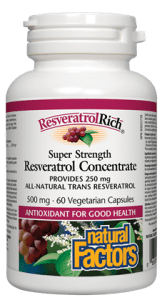 Natural Factors: ResveratrolRich® 500 mg · Super Strength Resveratrol Concentrate