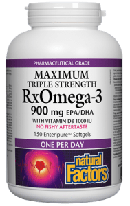 Natural Factors: RxOmega-3 with Vitamin D3 1000 IU 900 mg · Maximum Triple Strength