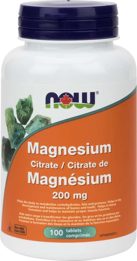 NOW: Magnesium Citrate 200 mg Tablets