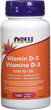 Load image into Gallery viewer, NOW: Vitamin D-3 1,000 IU Softgels
