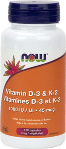 NOW: Vitamin D-3 & K2 Veg Capsules