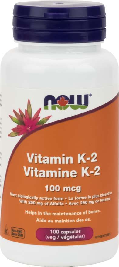NOW: Vitamin K-2 100 mcg Veg Capsules