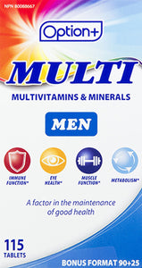 Option+: Multivitamins & Minerals for Men | 115 Tablets