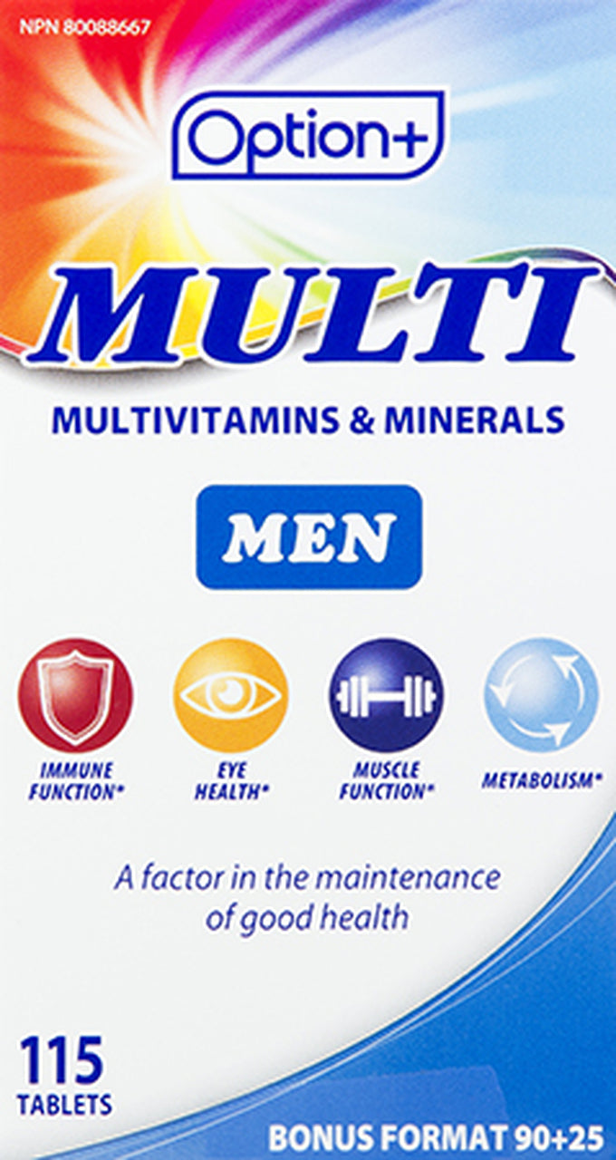 Option+: Multivitamins & Minerals for Men | 115 Tablets