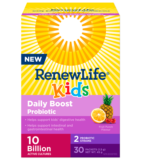 Renew Life®: Kids Daily Boost Probiotic, Fruit Punch Flavour 10 Billion Active Cultures