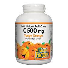 Natural Factors: Vitamin C 500 mg 180 Chewable Wafers