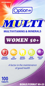 Option+: Women 50+ Multi Multivitamins & Minerals | 100 Tablets